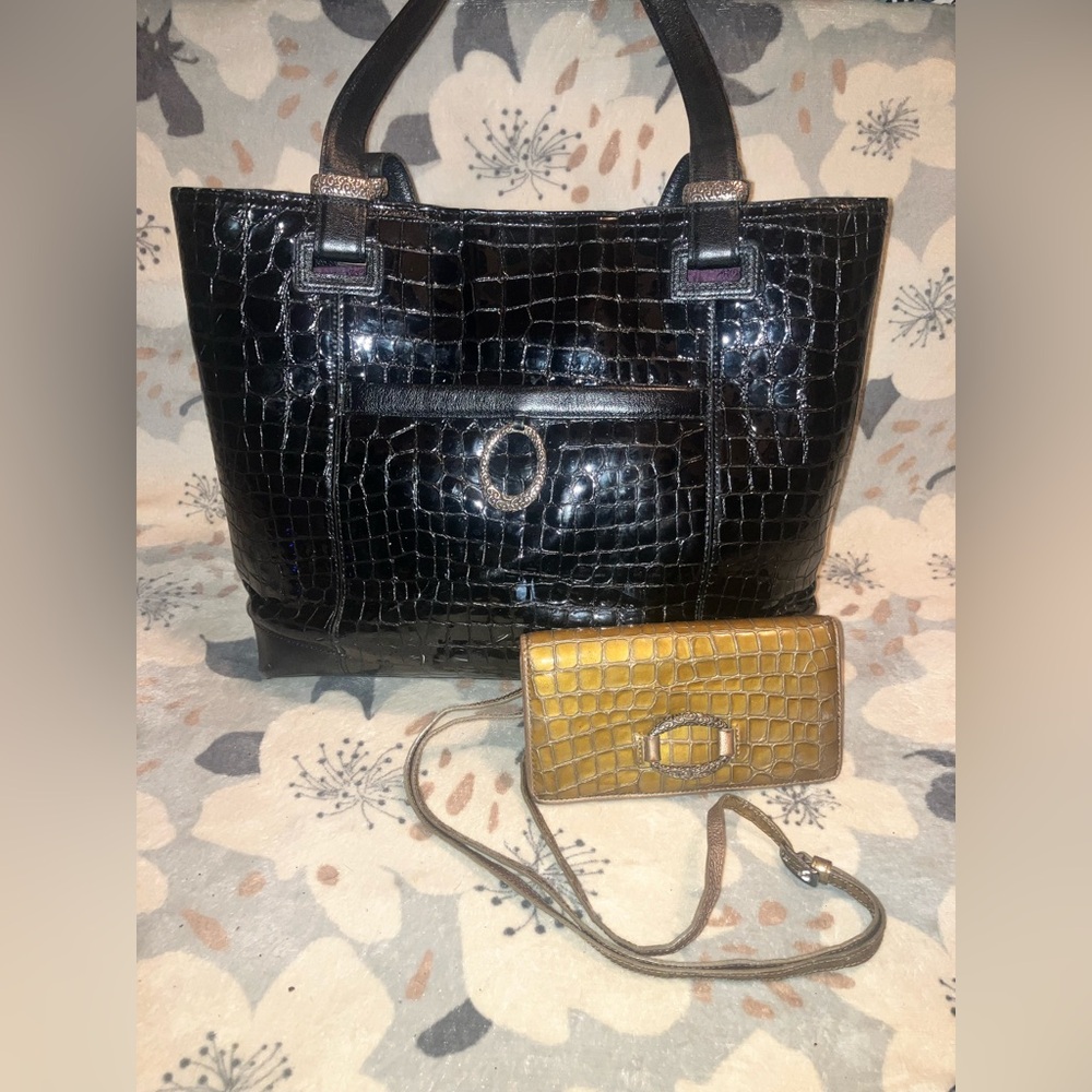 Vintage 90s Brighton Croc-Embossed Bags Excellent Condition